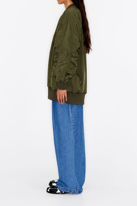Minimizar Albardilla ponerse en cuclillas Cazadora bomber nylon caqui