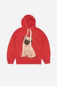 Sudadera capucha logo carlino rojo