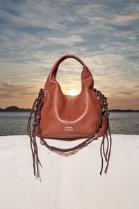 Bolsa Paper peque&ntilde;a piel tostado oscuro