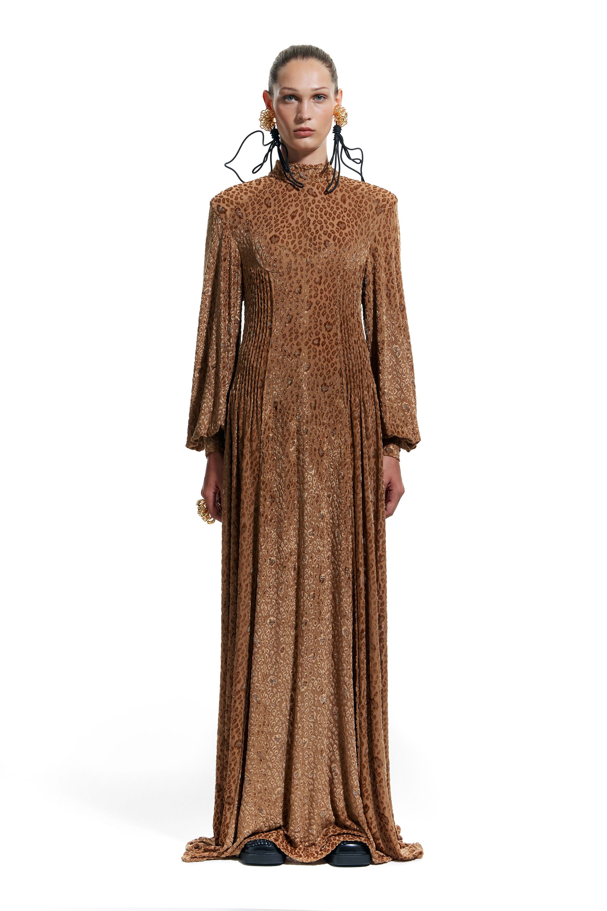 Vestido cafe largo discount