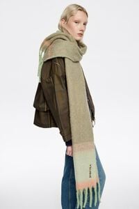 Bufanda cepillada rayas verde