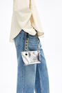 Silver leather trapezium minibag Silver leather trapezium minibag
