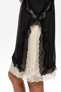 Long washed black lingerie top