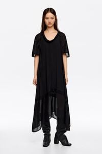 Washed black A-line 2 in 1 dress