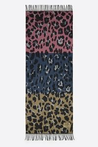 Mixed color animal print acrylic jacquard shawl