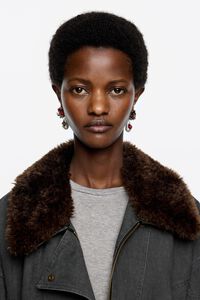 Silver dragonfly pearl and crystal earrings