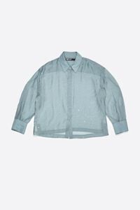Camisa boxy mini piedras azul claro