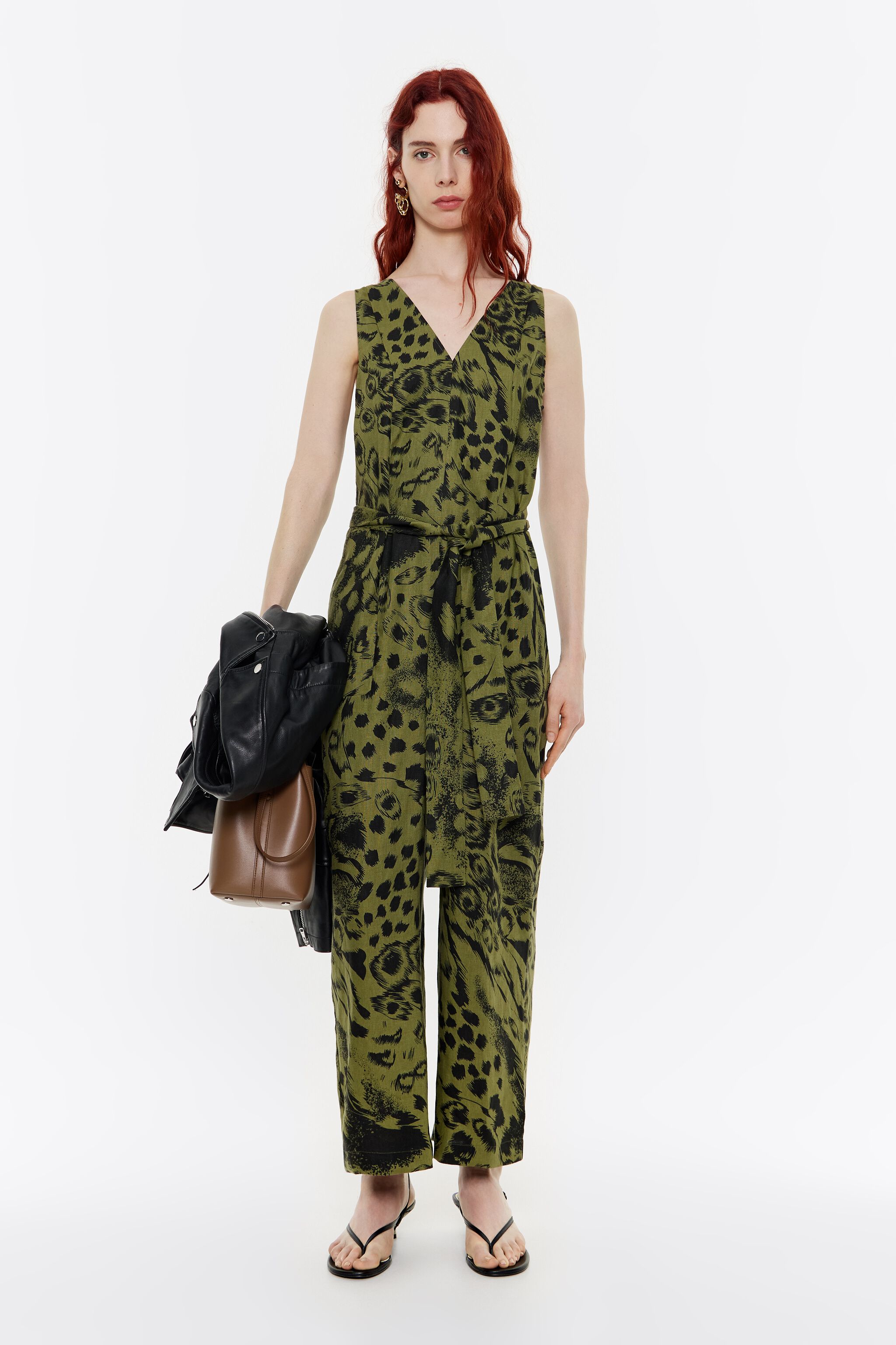 Green leopard print jumpsuit new arrivals