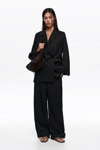 Black topstitched tailored jacket