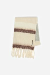 Bufanda cepillada rayas marfil