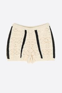 Short tejido bicolor marfil