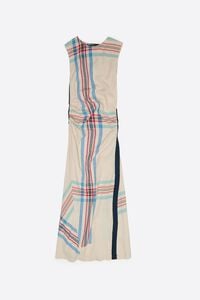 Vestido sisas tira superpuesta rayas marfil
