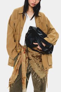 Chamarra cintura ajustable lino camel