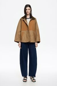 Gabardina bicolor línea A caqui Gabardina bicolor línea A caqui