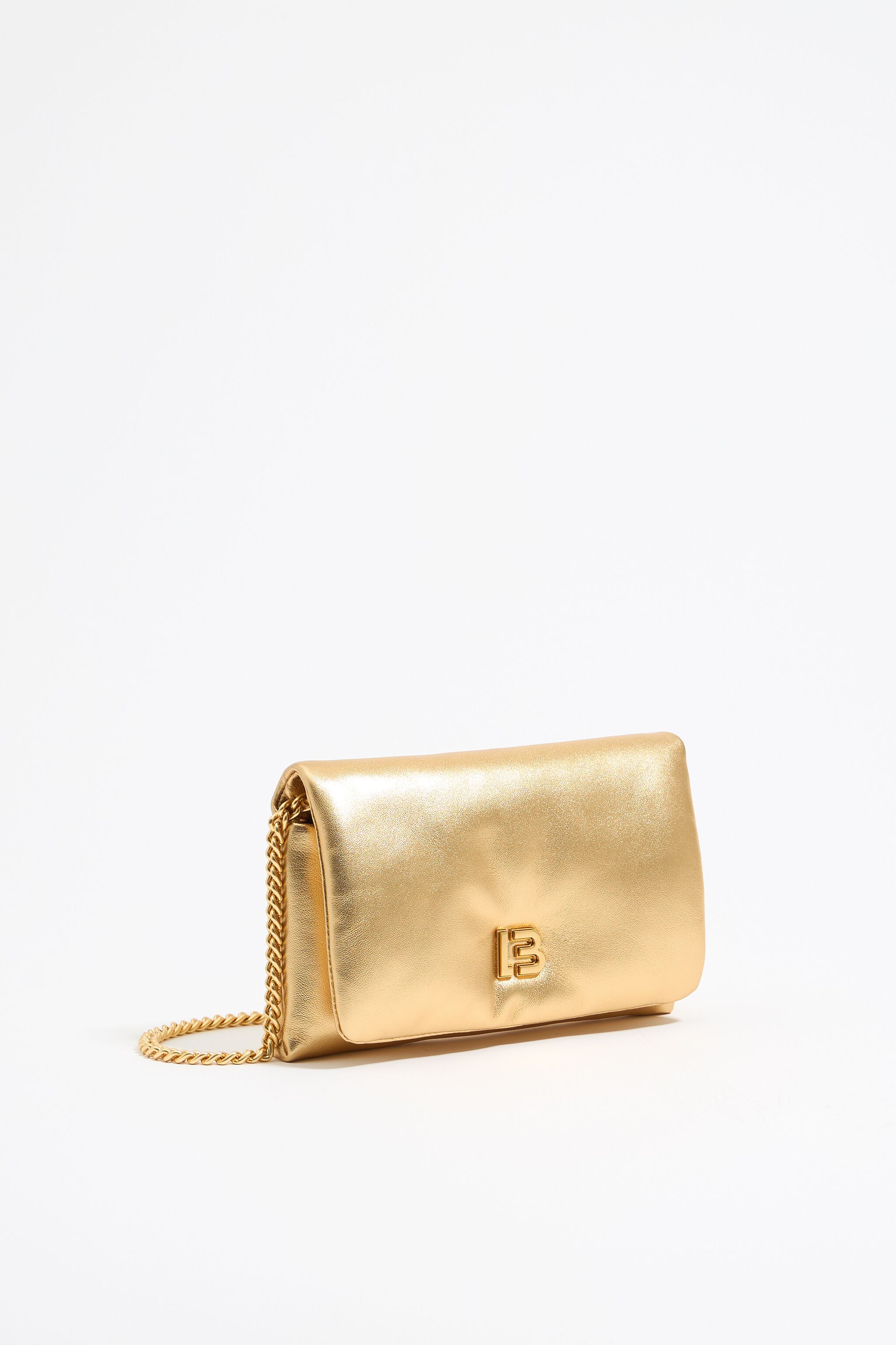 Mini gold nappa leather flap bag