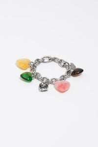 Multicolor resin hearts bracelet