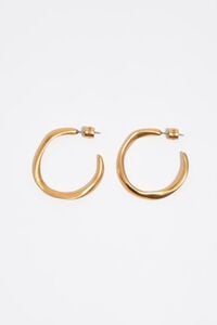 Aretes aro irregular dorado mate