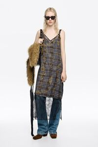 Vestido tirantes de doble capa y encaje Ikatmix azul