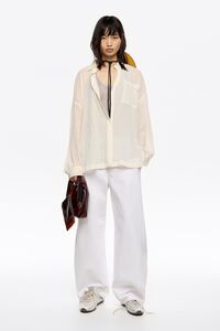 Camisa oversize plisada marfil Camisa oversize plisada marfil