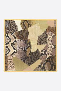 Pa&ntilde;uelo patchwork piel serpiente caqui