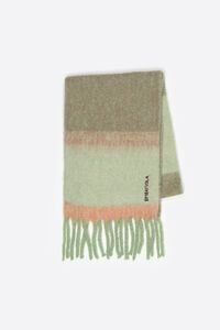 Bufanda cepillada rayas verde