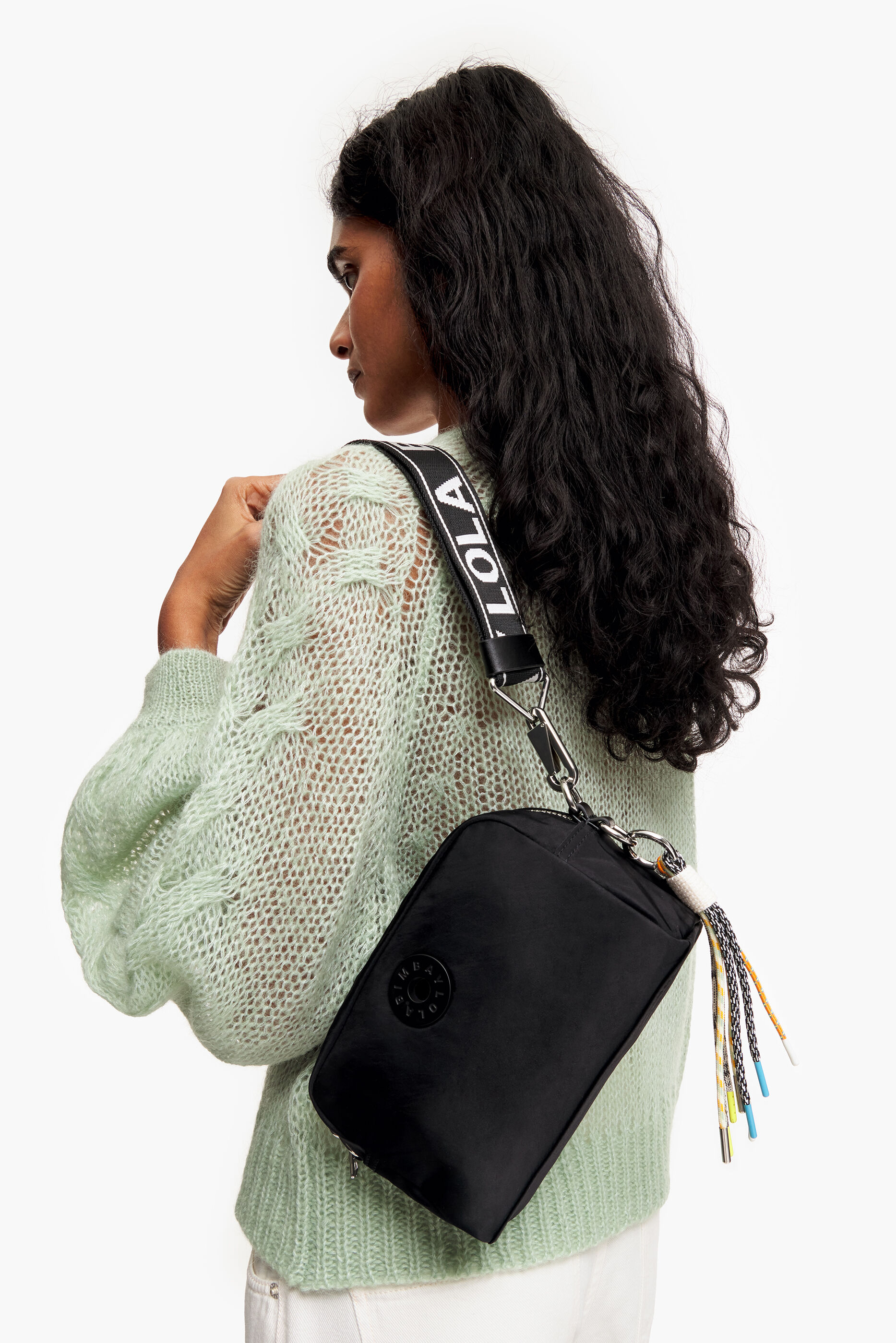 Bolso bandolera S nylon negro