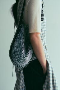 Small chocolate beaded crochet bag