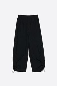 Black gathered jogger trousers