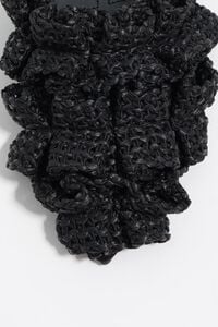 Zapatilla destalonada en punta rafia negra