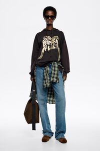 Sudadera capucha logo lazo burdeos