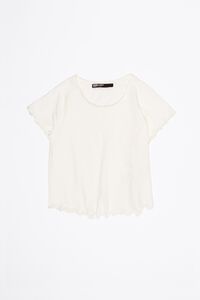 Camiseta ajustada rangl&aacute;n marfil