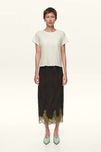 Faded black sarong skirt with lace detailing