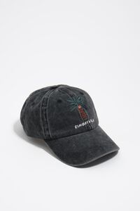 Gorra algod&oacute;n lavada negra palmera