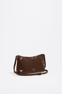 Bolsa bandolera mini piel brillante moca