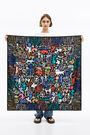 Black art brut animals scarf Black art brut animals scarf