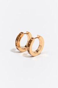 Medium taupe logo hoop earrings