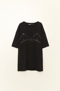Camiseta oversize piedras negra