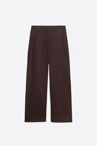 Dark chocolate straight-leg trousers