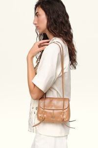 Honey leather Mini flap bag
