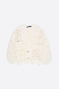 White balloon crochet cardigan