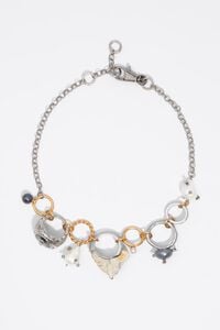 Chain necklace with horse rings