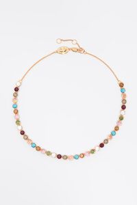 Collar cadena y cristales multicolor