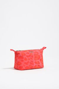 Neceser trapecio nylon leopardo rosa