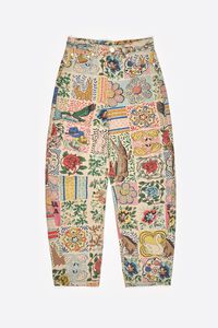 BARREL - Pantalón denim Flowers Patchwork