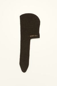 Khaki wool hood