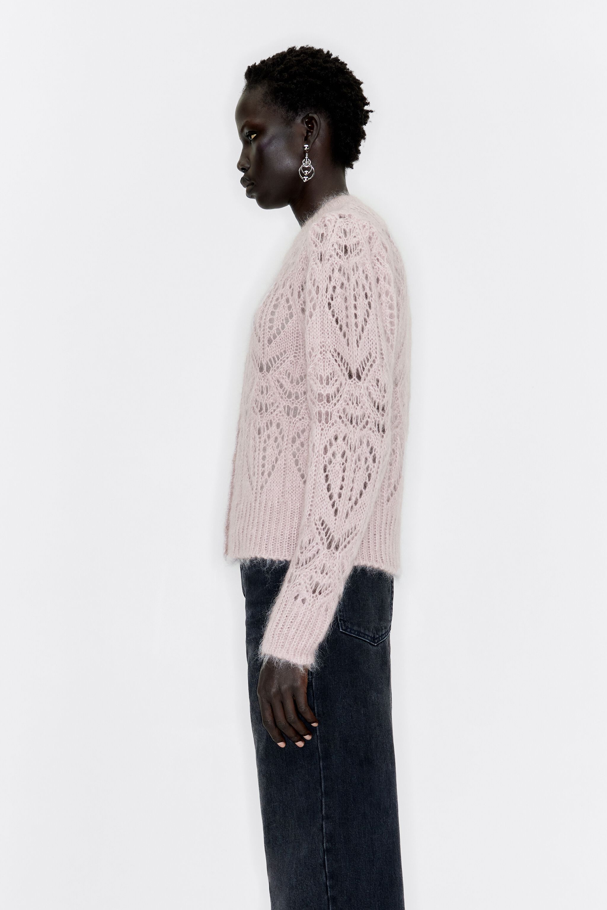 Cropped mohair discount cardigan