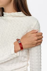 Pulsera correa pelo rojo logo multicolor