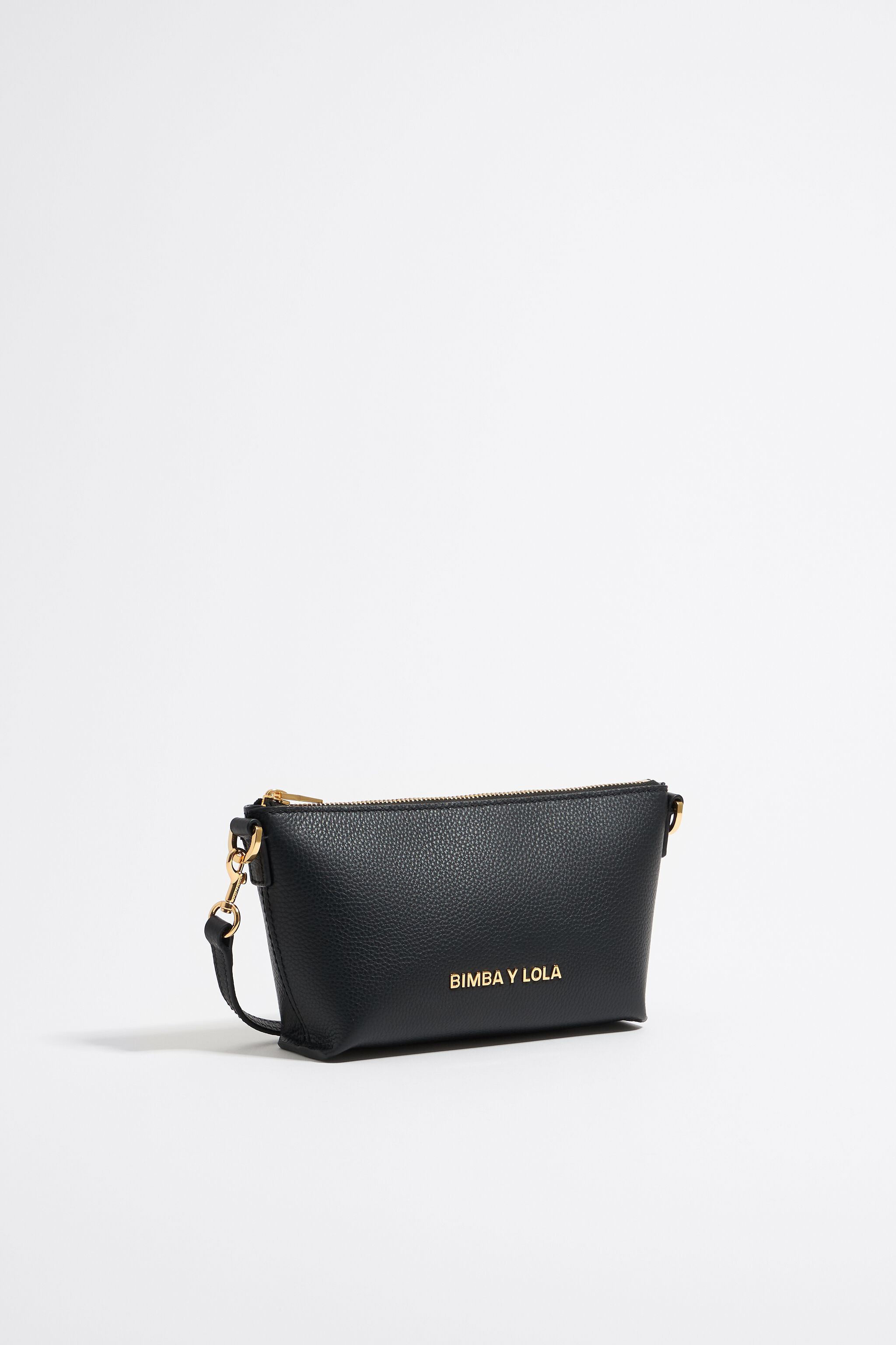Bolsa trapecio mini piel negra