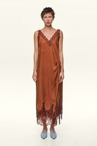 Vestido lencero nudo toffee