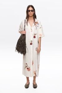Vestido camisero tejido arrugado seabed hueso
